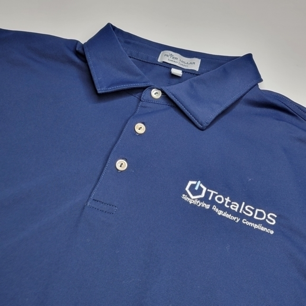 Peter Millar Summer Comfort Large Blue Short Sleeve‎ Men's Golf Polo Shirt